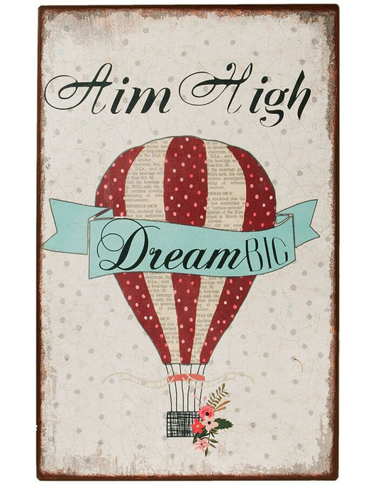 6Y2353 TEXT PLATE DREAM 25X40 CM IN COLOURFUL/RED